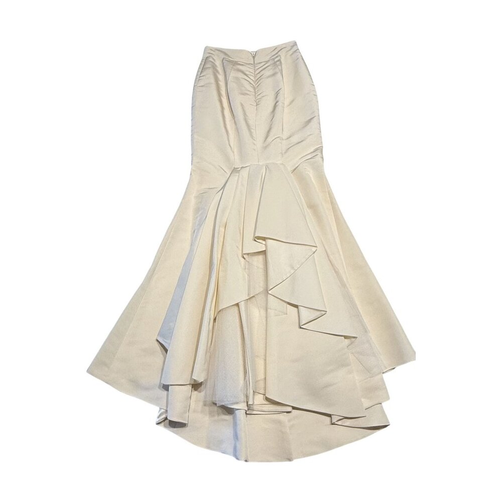 Monique Lhuillier Collection Ruffle Bridal Maxi Skirt Women's Ivory US 2 / 4